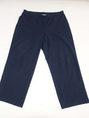 J. Jill Women's Affinity French Terry Wide Leg Pants Size Petite Large Navy Blue